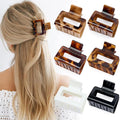 Auseibeely 6 Pcs 2 Inch Small Claw Clip for Women & Girls, Medium Tortoise Shell Square Hair Clips, Rectangle Non-Slip Tortoiseshell Jaw Clips for Half Up Half Down Thin Medium Short Hair