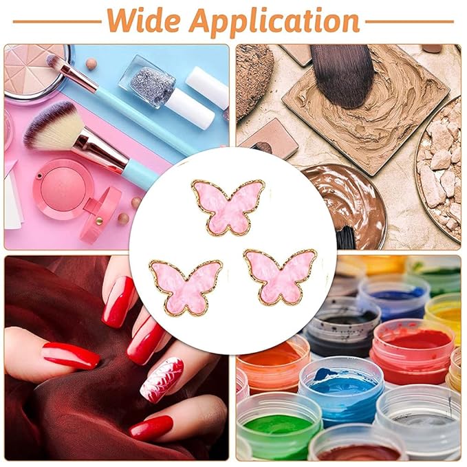 AKOAK Adjustable Mini Nail Ring Tray, Resin Nail Art Gel Makeup Plate Palette, Ring Gel Polishing Mixing Tray DIY Color Plate Nail Art Polishing Paint Plate (Butterfly, 2Pcs)