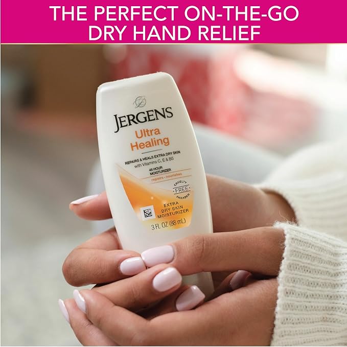 Jergens Ultra Healing Body Lotion, Moisturizer for Dry Skin, 3 fl oz, 3pk
