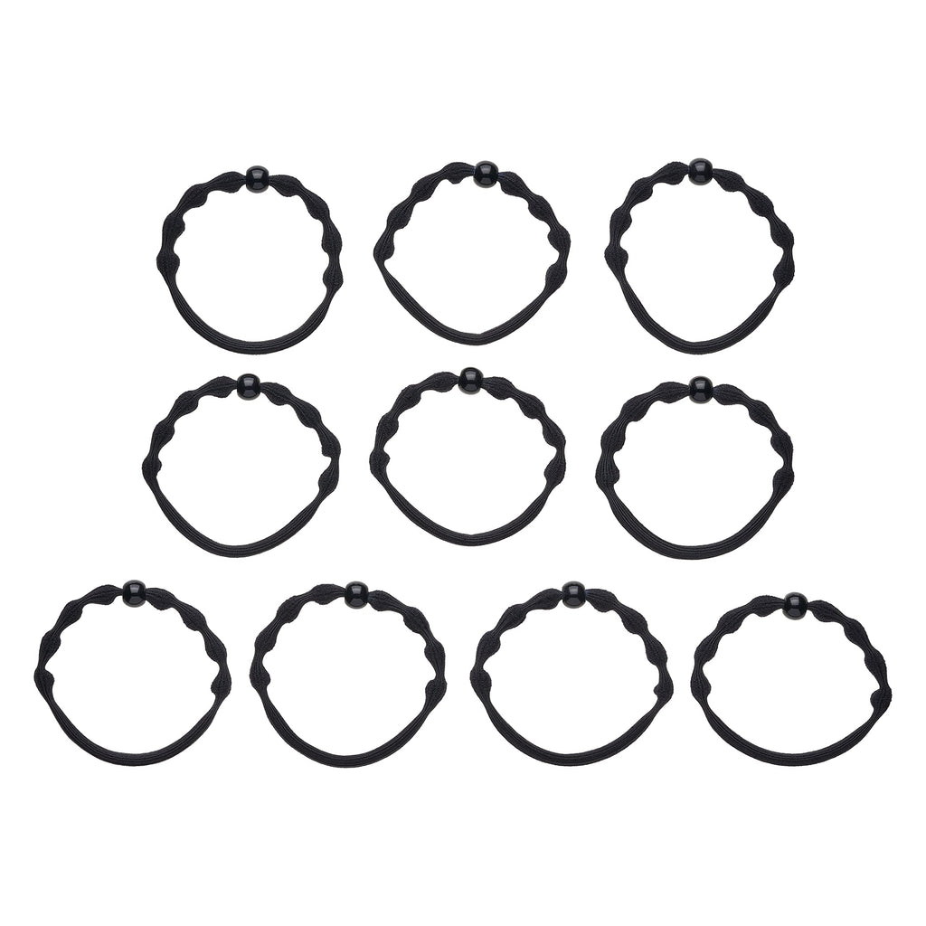 Goody Ouchless Forever Fine Hair Elastics - 10 Ct, Black, Damage-Free Bands, 3X Stronger Hair Ties, Retainable Shape, 16 Strand Inner Core, Hair Accessories for Women & Men