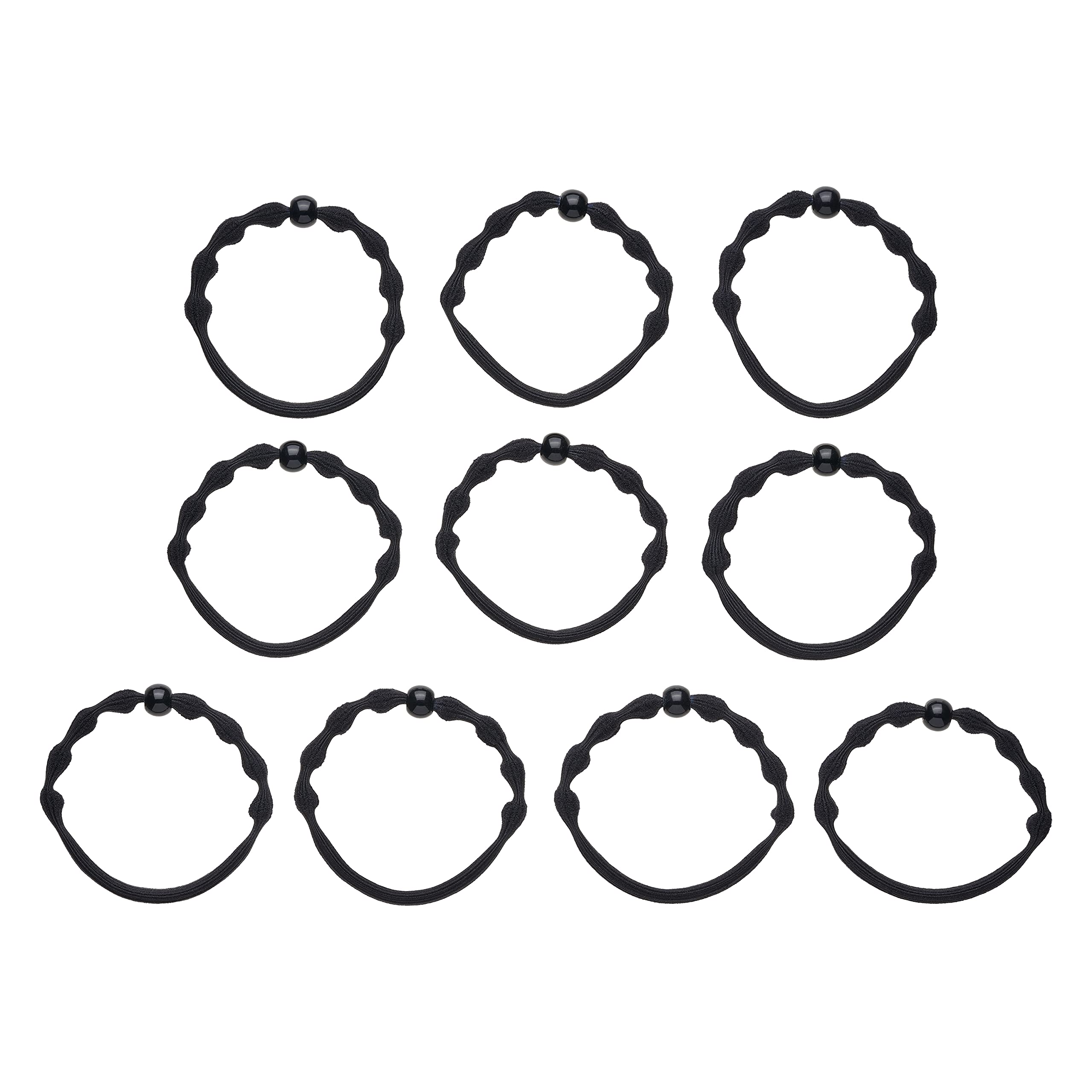Goody Ouchless Forever Fine Hair Elastics - 10 Ct, Black, Damage-Free Bands, 3X Stronger Hair Ties, Retainable Shape, 16 Strand Inner Core, Hair Accessories for Women & Men