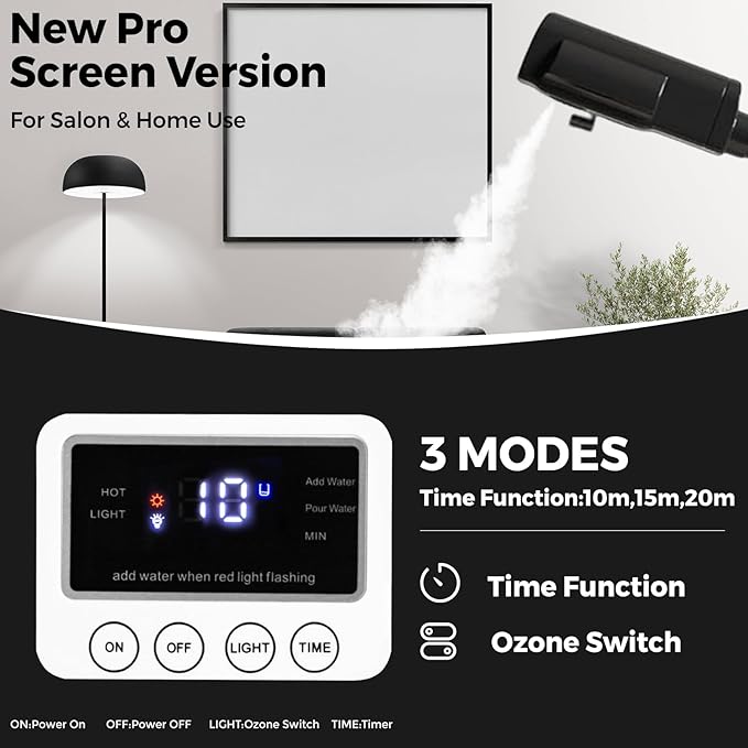 Facial Steamer for Estheticians, Timer Function & Hot Mist, Vaporizador Facial Steamer Professional On Wheels for Home Use & Spa Salon Skin Cleasning