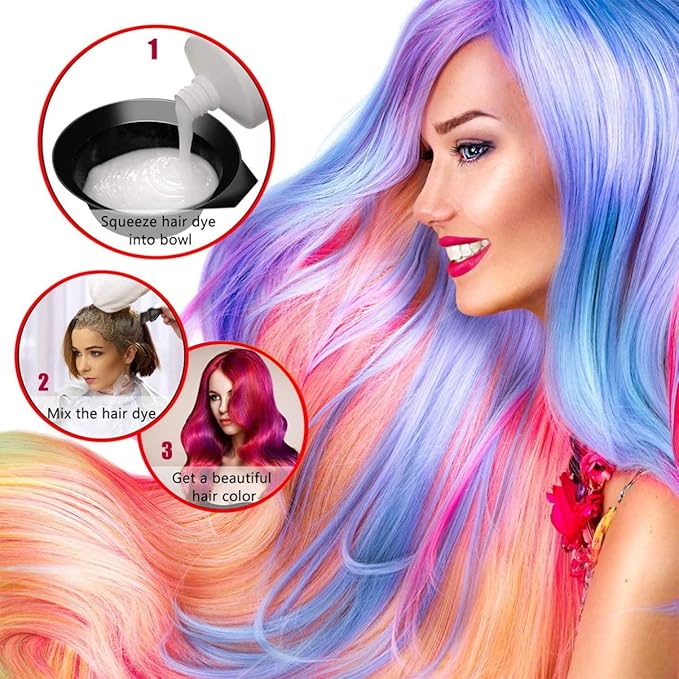 Healifty Hair Dye Coloring Kit 20Pcs - Hair Dye Bowl, Hair Dye Brush, Hair Dye Comb, Hair Coloring Cape, Ear Cover, Gloves, Hairpin, Hair Dying Accessory Kit for Hair Coloring