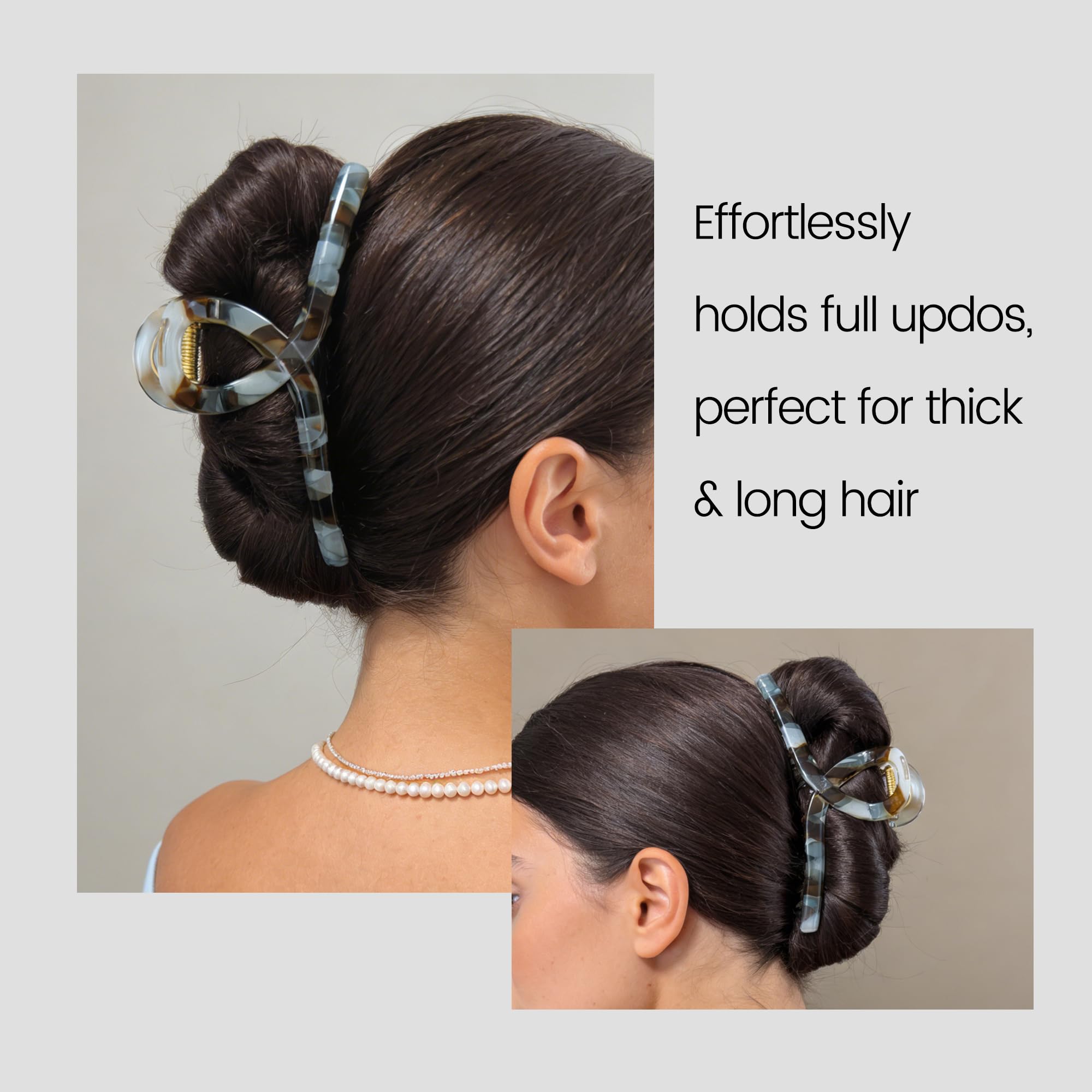 Large Butterfly Hair Claw Clips with Long Thick Hair Big 5.1" Ripple Clips Hair Accessories for Women Girls Gifts 2 Pcs