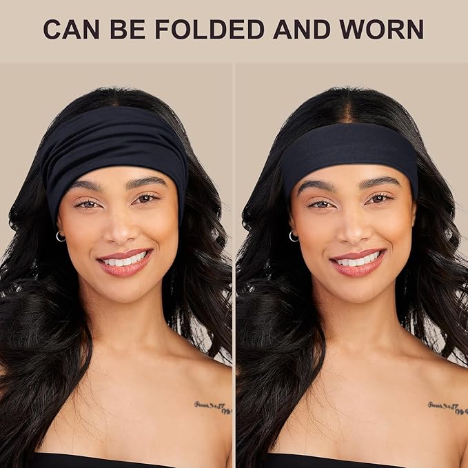 DiyJibb Headbands for Women, 7PCS Wide Cloth Hair Bands for Workout, Yoga, Skincare & Daily Wear, Soft & Stretchy