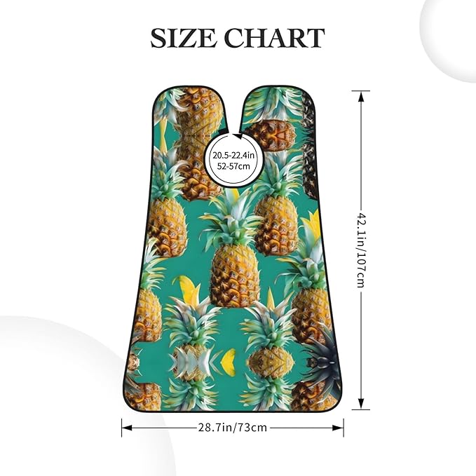 NOUZU Tropical Pineapple Hawaiian Print Beard Bib Apron For Men, Beard Hair Catcher For Men Shaving Trimming,Beard Cape Cloth