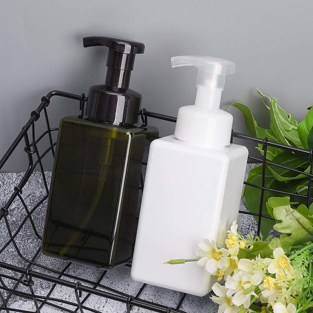 Foaming Soap Dispenser, 22oz Plastic Refillable Pump Bottle, 2 Pack, White