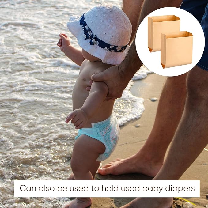 Thenshop 400 Pcs Waxed Kraft Feminine Hygiene Liner Bag, Business Restroom Bathroom Personal Dispensers 7.5 x 10" Waste Receptacle Paper Liners, Sanitary Napkin Disposal Bags, Kraft Bag