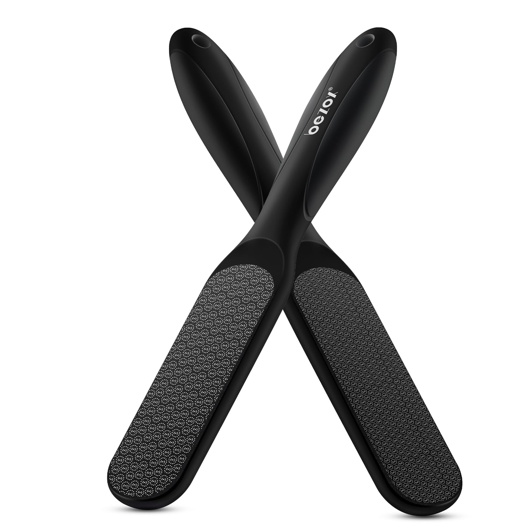 BEZOX Double-Sided Glass Foot File Callus Remover(1 PCS), Foot Scrubber for Dead Skin, Smooth Feet Pedicure Tools for Feet, Pumice Stone for Feet, Heel Scraper for Cracked Heels - Black