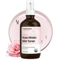 Rose Water Spray for Face & Hair – Pure USDA Organic Rosewater Toner – Refreshing Mist for Skin Care, Makeup & Locs – Natural Rose Scent, 4 Oz