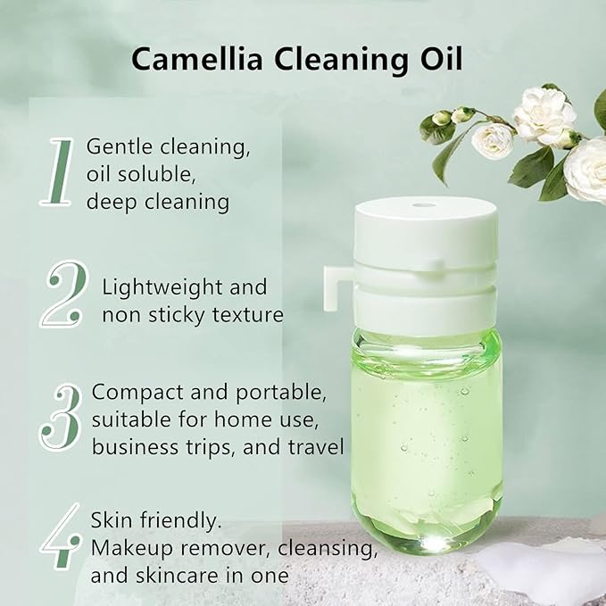 walentin profwr Deep Cleansing Oil for Face Nourishing 40 Pcs Travel Size Mini Camellia Seed Gentle Makeup Remover Cleansing Oil for All Skin Types, Individually Packaged