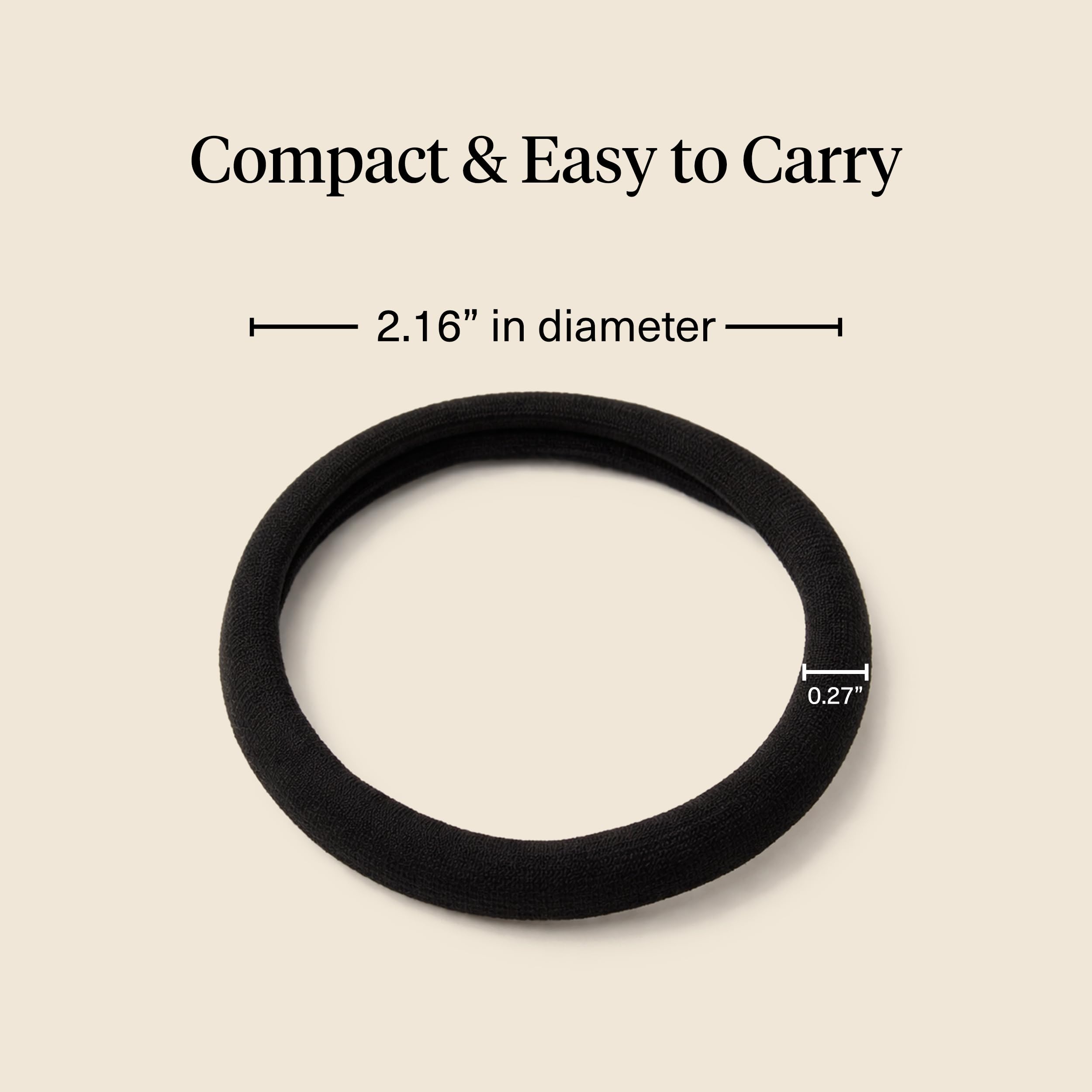 Kitsch Nylon Hair Ties No Damage - Stretchable Hair Bands for Strong All-Day Hold, Ponytail Holders | Hair Accessories for Girls - Black, 12 Pcs