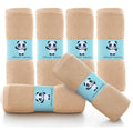 HIPHOP PANDA Baby Washcloths, Rayon Made from Bamboo - 2 Layer Ultra Soft Absorbent Newborn Bath Face Towel - Reusable Baby Wipes for Delicate Skin - Brown, 6 Pack
