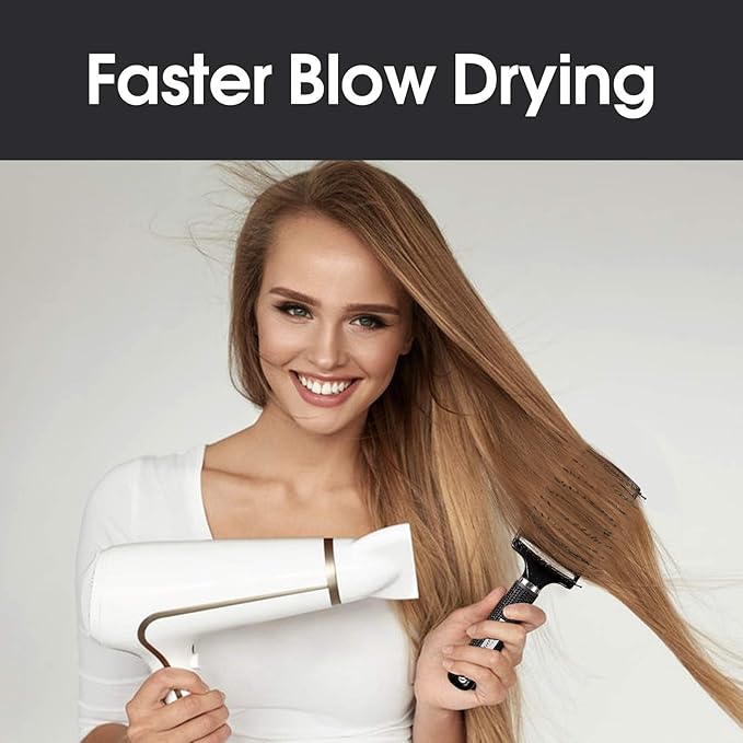 Bsisme Hair Brush, Vented Curved Styling Brush for Faster Blow Drying, Professional Detangling Brush for Women and Men, White