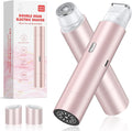 Bikini Trimmer for Women, Dual Head Face Shaver Body Hair Trimmmer, IPX7 Waterproof Womens Electric Razor for Legs, Rose Gold