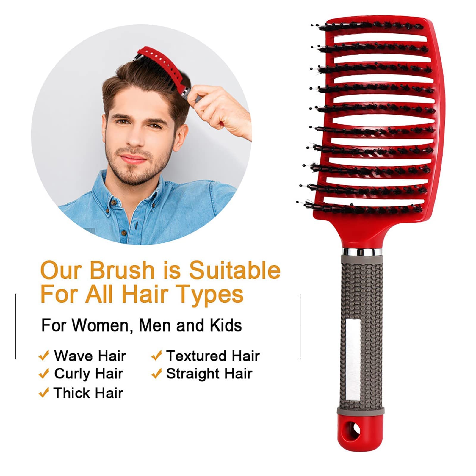Detangling Brush, Wet Dry Detangler Hair Brushes, Vented Detangling Brush, Fast Drying Styling Massage Hairbrush for Women & Kids’ Long, Thick, Thin, Curly & Tangled Hair (Pink)\