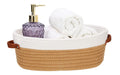 HLWDFLZ Bathroom Countertop Organizer Basket, Cotton Rope Woven Storage Basket Toilet Paper Decorative Basket for Bathroom, Bedroom, Living Room, Entryway 13"x6.3"x4.3" (Off White/Jute)