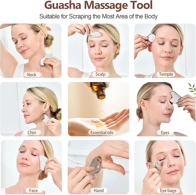 Niymyin 304 Stainless Steel Gua Sha Tool Facial Lift Jawline Gift for her