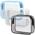 PACKISM TSA Approved Toiletry Bag - Clear Makeup Bag, Black Blue White