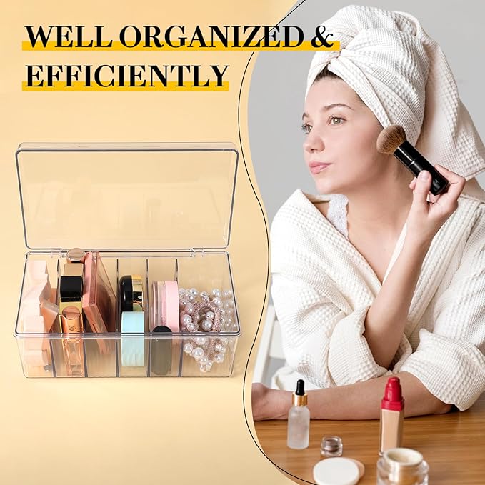 Lash Extension Organizer & Storage, Acrylic Lash Extension Organizer, Large Capacity Eyelash Extension Supplies Storage Container Box with Lid, Neatly Store and Organize Your Lash Supplies (Clear)