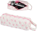 Hair Tools Travel Bag, Cute Compact Case Compatible with Dyson Airwrap & Shark Flexstyle, Curling Iron & Flat Iron Storage Organizer, 14" Portable Hair Accessories Bag (Pink)