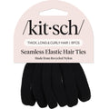 Kitsch Nylon Hair Ties No Damage - Stretchable Hair Bands for Strong All-Day Hold, Ponytail Holders | Hair Accessories for Girls - Black, 6 Pcs