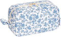 Narwey Cute Makeup Bag Small Toiletry Bag Travel Cosmetic Bag Organizer Make Up Bags with Organized Pockets for Women (Blue Flower, Large)