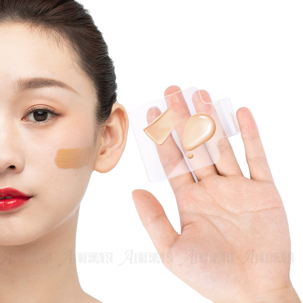 AUEAR, 3 Pack Professional Makeup Hand-held Palette Mixing Tray Clear Acrylic Nail Art Manicure or Foundation Eye Shadow Cremes Powders and Cosmetics