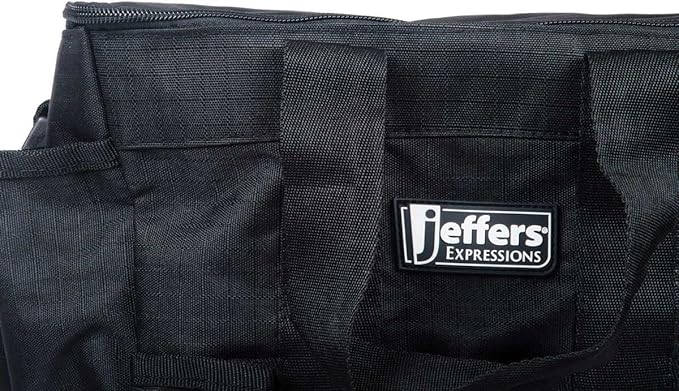 Jeffers Expression Deluxe Grooming Bag, Black – Zippered Top Organizer for Brushes, Spray, Hoof Picks, Tack & Accessories – Travel, Camping, Horse, Dog, Cat & Pet Grooming Tote