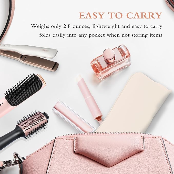 Suafrnut Professional Hot Hair Tools Organizer Bag Portable Travel Heat Resistant Storage Case Pouch for Curling Irons, Flat Irons, Hair Straightener and Styling Tools(17.7" x 3.2"x 3.2")