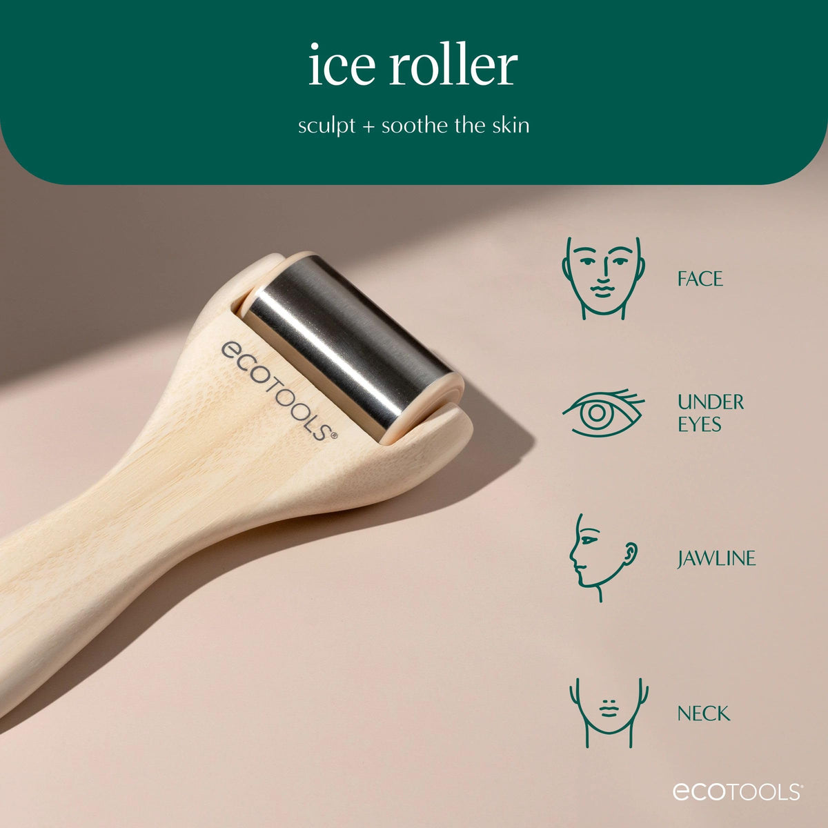 EcoTools Ice Roller, Stainless Steel Facial Roller, 1 Count