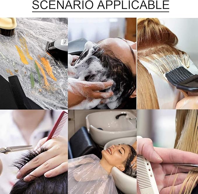 100 Pcs Disposable Hair Salon Capes,51x36 inch Waterproof Shampoo Barber Hair Cutting Cape for Barbershop and Salon Hairdressing,Suit for Kids Adults