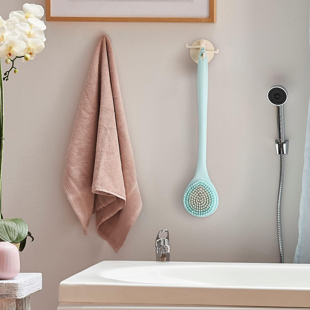 BEDELITE Back Bath Brush Long Handle for Shower of 2 - Soft Shower Brush for Men & Women,Back Brush Scrubber - 16.4" Long Skin Exfoliator for Bath Scrubber Body Brush（Blue & Blue）