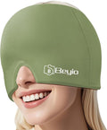 Migraine Relief Cap, All Around Gel Covered Reusable Headache Relief Cap, Black Migraine Cap for Headache Relief, Puffy Eyes (Green)