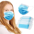 SDIW 100Pcs Blue Disposable Face Mask, 3 Ply Masks with Soft Elastic Ear loops