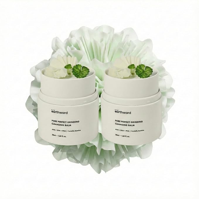 EARTHWARD Cleansing Balm – 98.824% makeup removal with AHA BHA PHA, Salicylic Acid & Centella for Deep Makeup Removal, Pore Cleansing, Blackheads, Oil Control & Sensitive Skin Care (2pcs)