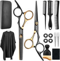 AULikY Hair Cutting Scissors Shears Kits, 15 Pcs Professional Stainless Steel Hairdressing Shears Set Thinning Scissors for Barber/Salon/Home/Men/Women/Kids/Adults
