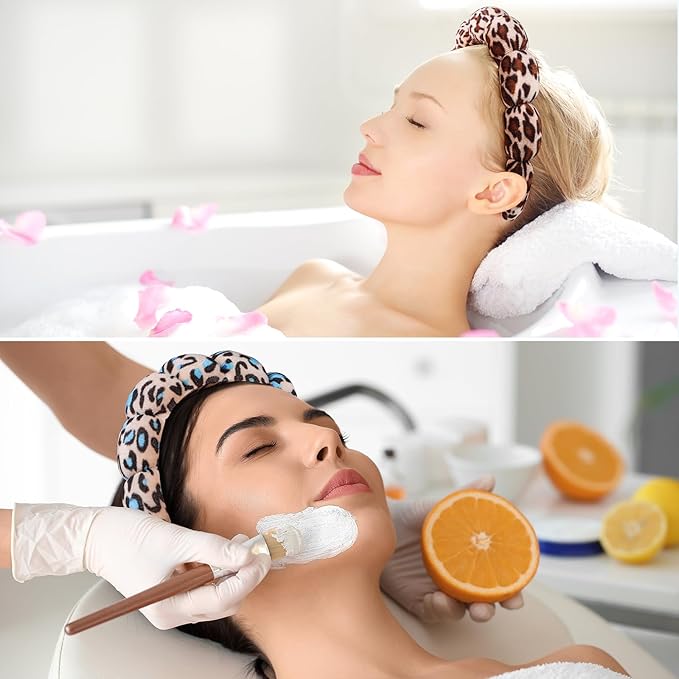 Ztomine Spa Headbands for Washing Face or Facial - Set of 2 Terry Cloth Headbands for Puffy Makeup, Mask, Skin Treatment