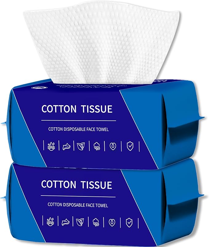 ZVNNZOM 100 Count Face Towels Disposable (2 Pack)