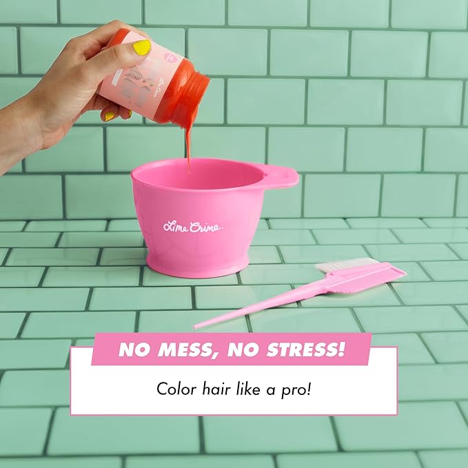 Lime Crime Unicorn Hair Color Prep Kit, 4-Piece Set - Professional Grade Hair Care Coloring Set Includes Mixing Bowl, Dye Color Brush, Pair of Gloves & 2 Hair Clips - Perfect for Bleaching & Hair Dye