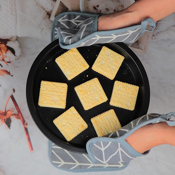 Win Change Heat Resistant Potholders Hot Pads-6 Kitchen Pot Holders Set with 2 Pan Hot Handle Holders Trivet for Cooking and Baking,with Recycled Infill Terrycloth Lining(Grey,8 Piece)