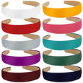 Wecoe 10 Pack Satin Headbands 1 Inch Wide Silk Headband Women Non Slip White Purple Red Blue Green Colorful Plain Head bands Hair Bands DIY Hair Accessories for Women Girls Accesorios Para Mujer