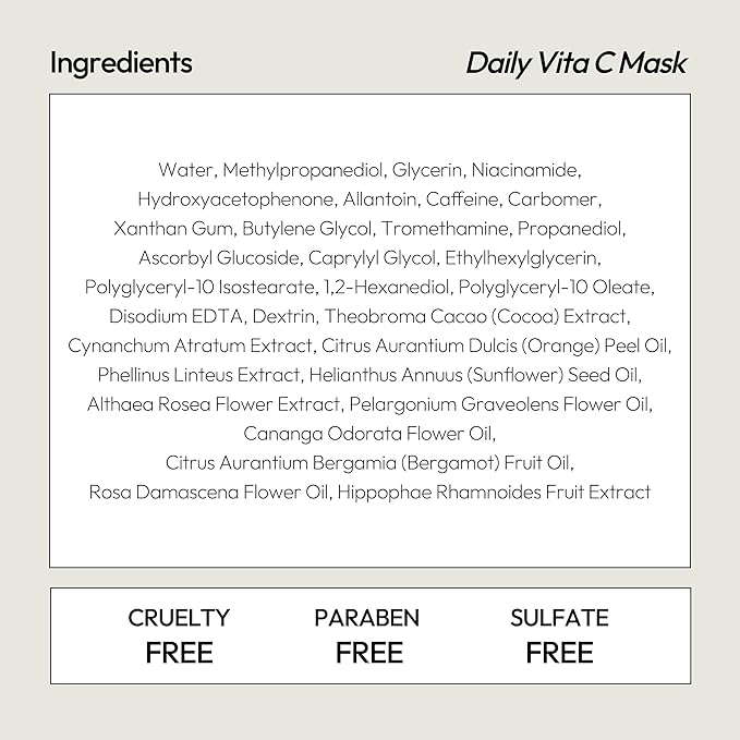 LAPCOS K Beauty Vita C Sheet Mask - Rejuvenating & Revitalizing Face Masks with Vitamin C for Dull, Tired Skin - Highly Breathable Eucalyptus-derived Tencel Sheet - Korean Skin Care (Pack of 5)