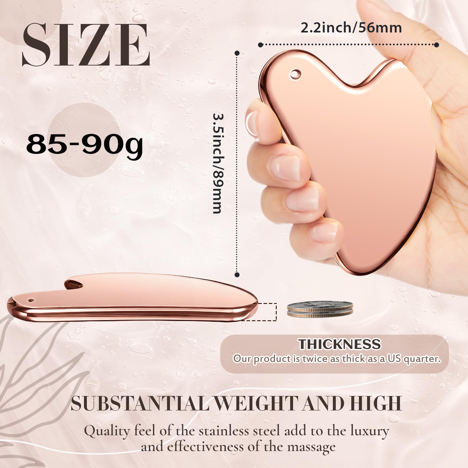 Nuanchu 304 Stainless Steel Gua Sha Facial Tool Pink