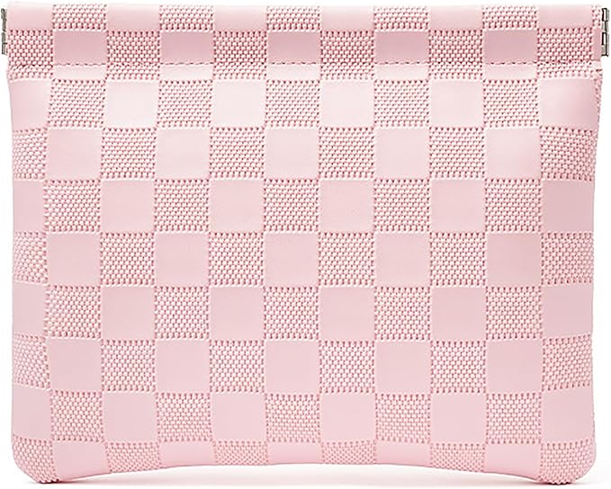 HIGH FIT Faux leather Pocket Cosmetic Bag for Purse,Coin Purse Lipstick Cosmetic Accessories Organizer, Travel Kit Storage Pouch,Waterproof Portable No Zipper Self-closing