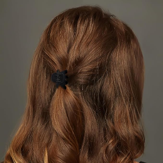 Cobahom 24 Pack Small Hair Claw Clips 1.2 Inch Matte Hair Clips for Thin Hair No-Slip Mini Hair Clip Hair Styling Accessories for Women and Girl (Matte Black)