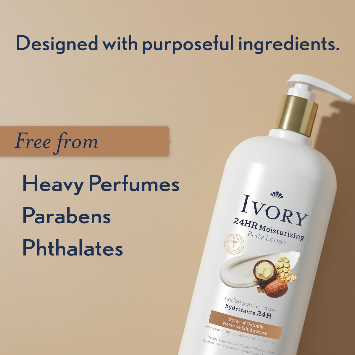 Ivory Hand & Body Lotion for Women & Men, Oatmilk Scent, 18 fl oz