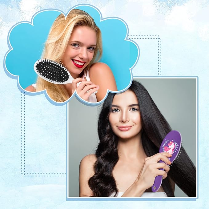 4 Pack Detangler Hair Brushes, Anti-static Massage Comb Hair Brush for Women Girls Curly Straight Long or Short Hair