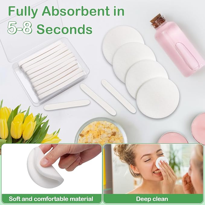 240+1 Pack White Compressed Facial Sponges, Luxiv Round Compress Face Cleaning Sponge for Estheticians Face Sponge Soft Compressed Makeup Sponges with Travel case (3.1", Count, 240)