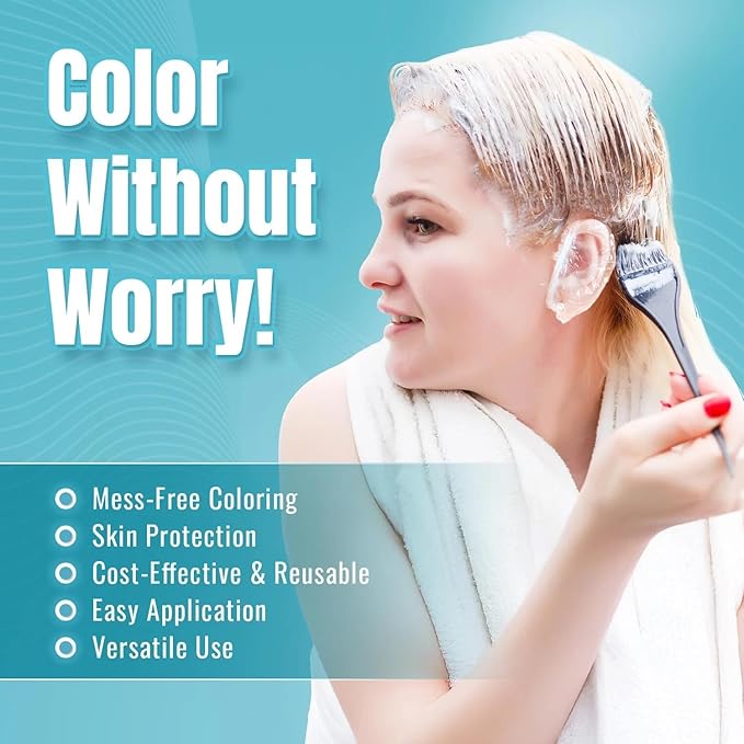 100Pcs Clear Disposable Ear Protectors, Waterproof Ear Caps Care Ear Protection for Bathing, Hair Colouring and Beauty Treatments
